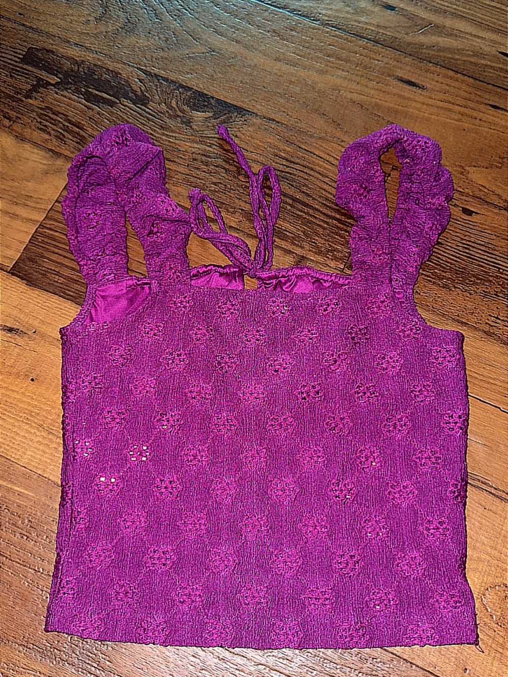 Pristine Kimchi Blue Anais Purple Eyelet Top Size: Small - Picture 7 of 10